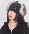 ILLIGO FLURRY EAR FALP CAP - CHECK CREAM