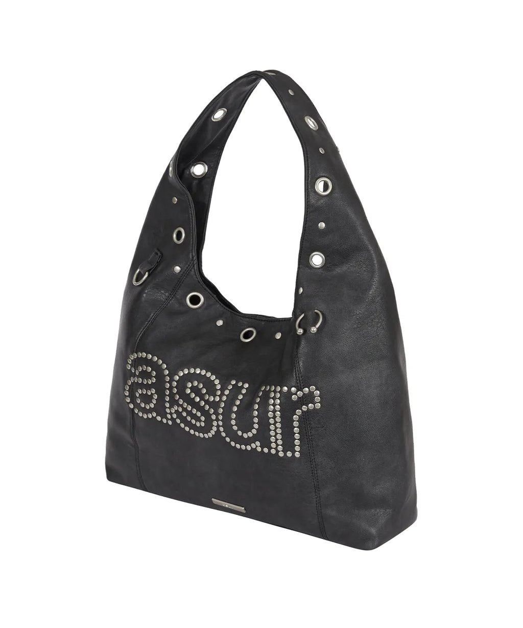 AS YOU ARE CRASH EYELET SHOULDER BAG - BLACK