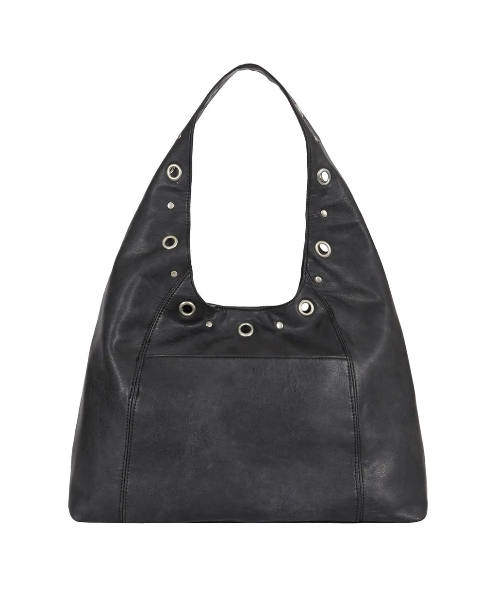 AS YOU ARE CRASH EYELET SHOULDER BAG - BLACK
