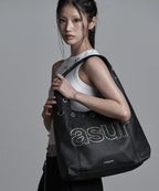 AS YOU ARE CRASH EYELET SHOULDER BAG - BLACK