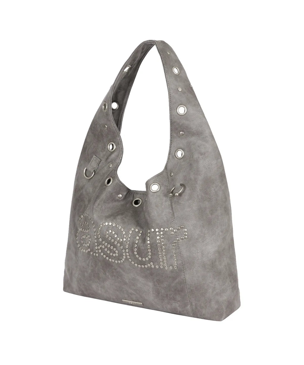 AS YOU ARE CRASH EYELET SHOULDER BAG - CHARCOAL