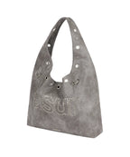 AS YOU ARE CRASH EYELET SHOULDER BAG - CHARCOAL