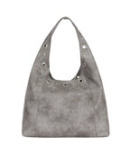 AS YOU ARE CRASH EYELET SHOULDER BAG - CHARCOAL