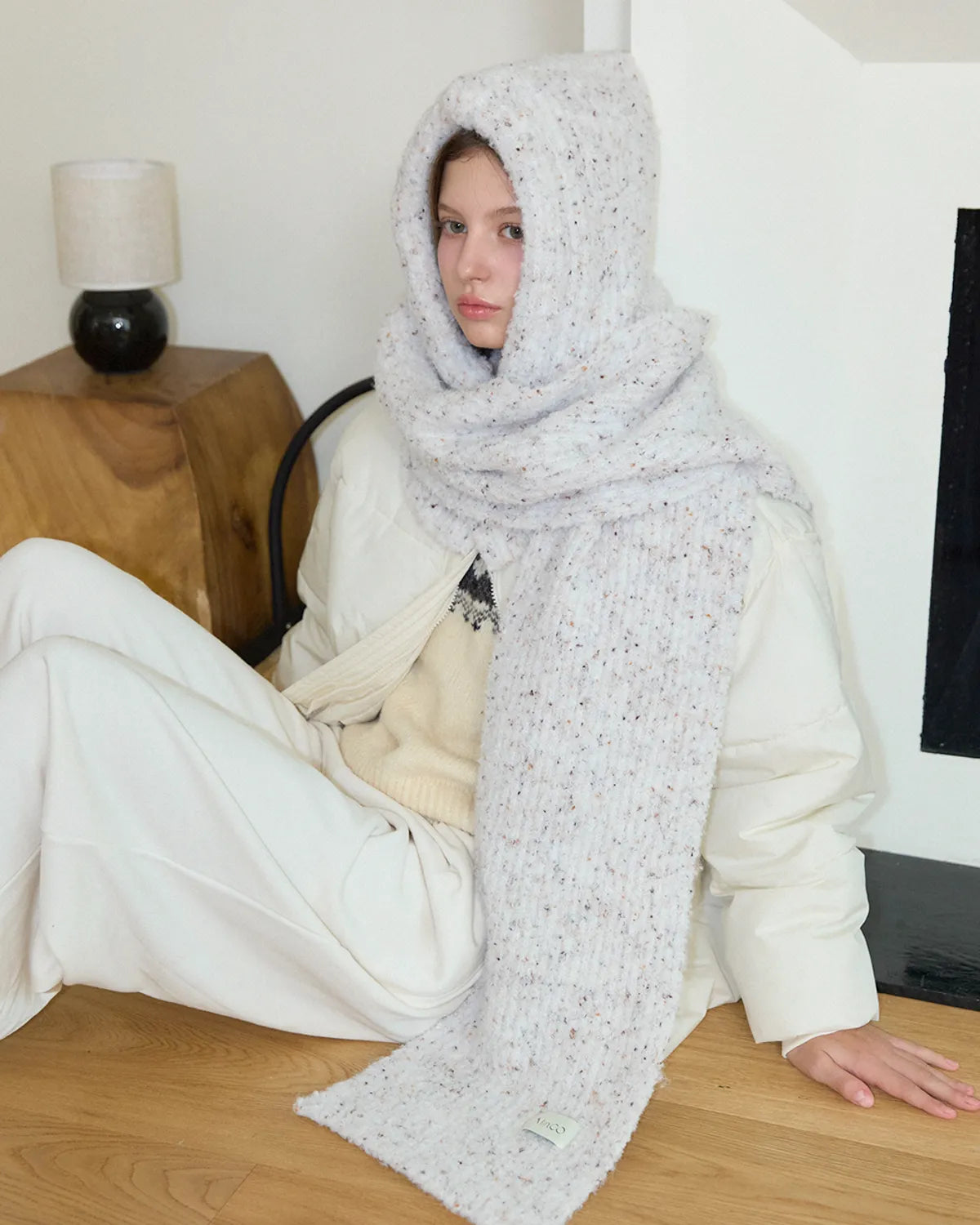 COOKIE KNIT MUFFLER_oatmeal