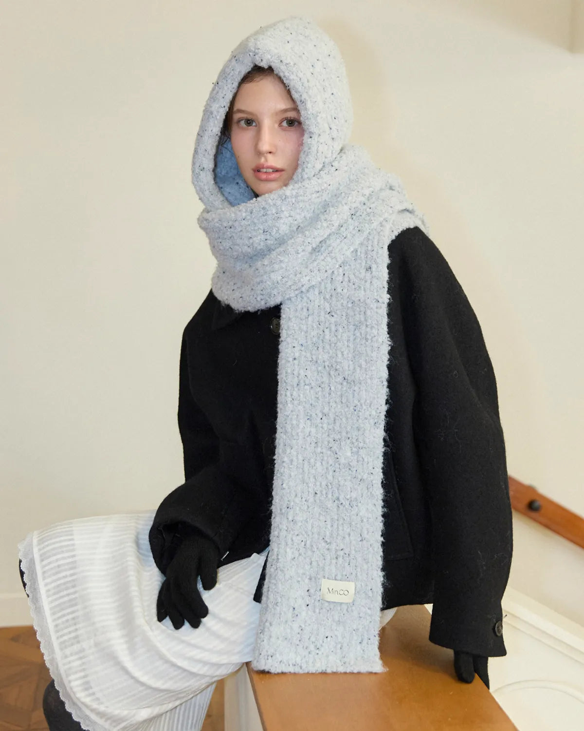 COOKIE KNIT MUFFLER_gray