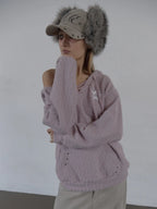 SETUPEXE CORDUROY FUR EARFLAP CAP / BEIGE