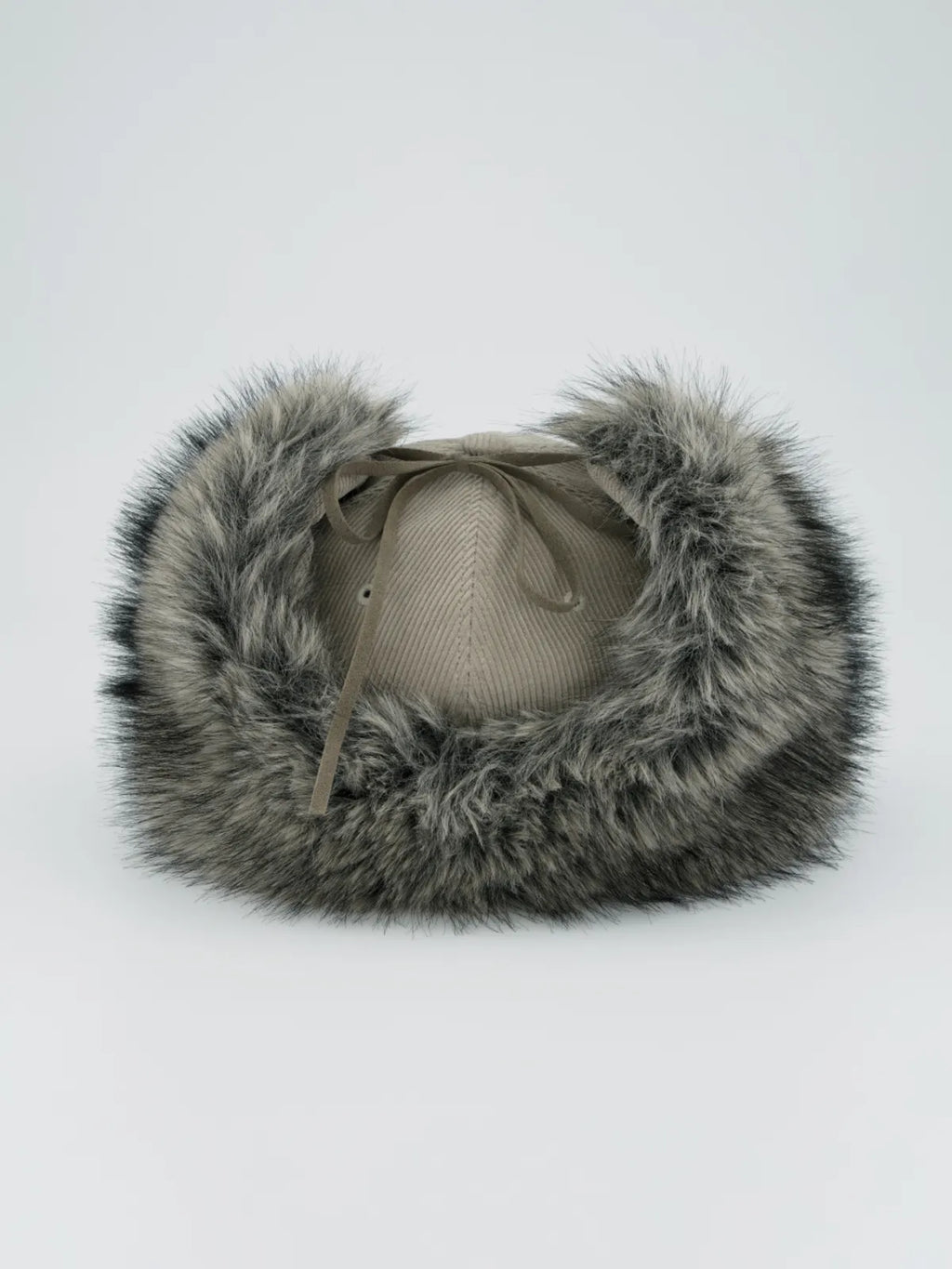 SETUPEXE CORDUROY FUR EARFLAP CAP / BEIGE