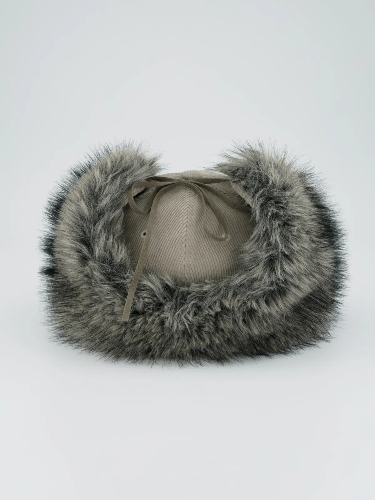 SETUPEXE CORDUROY FUR EARFLAP CAP / BEIGE