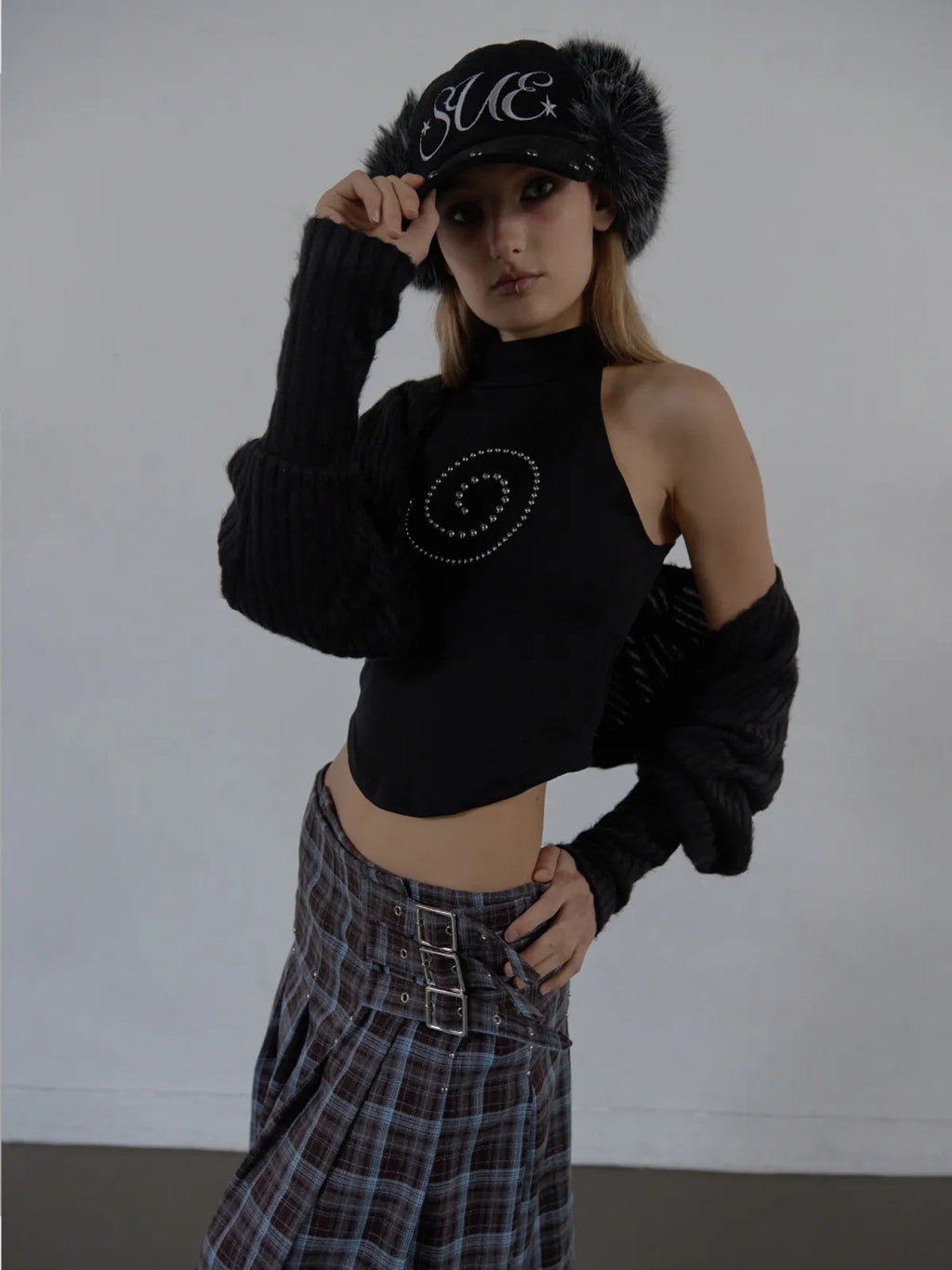 SETUPEXE CORDUROY FUR EARFLAP CAP / BLACK