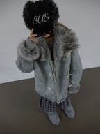 SETUPEXE CORDUROY FUR EARFLAP CAP / BLACK