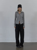 SETUPEXE SNAP GOLGI SHIRT / MELANGE GRAY