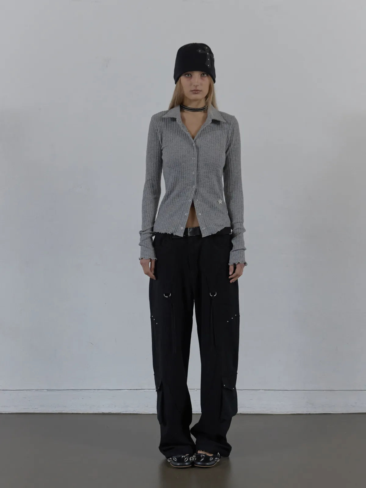 SETUPEXE SNAP GOLGI SHIRT / MELANGE GRAY