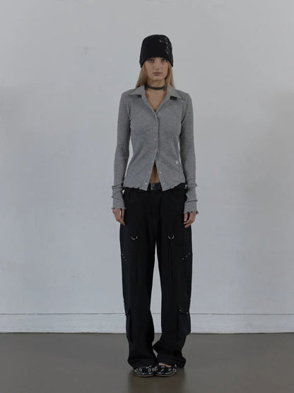 SETUPEXE SNAP GOLGI SHIRT / MELANGE GRAY