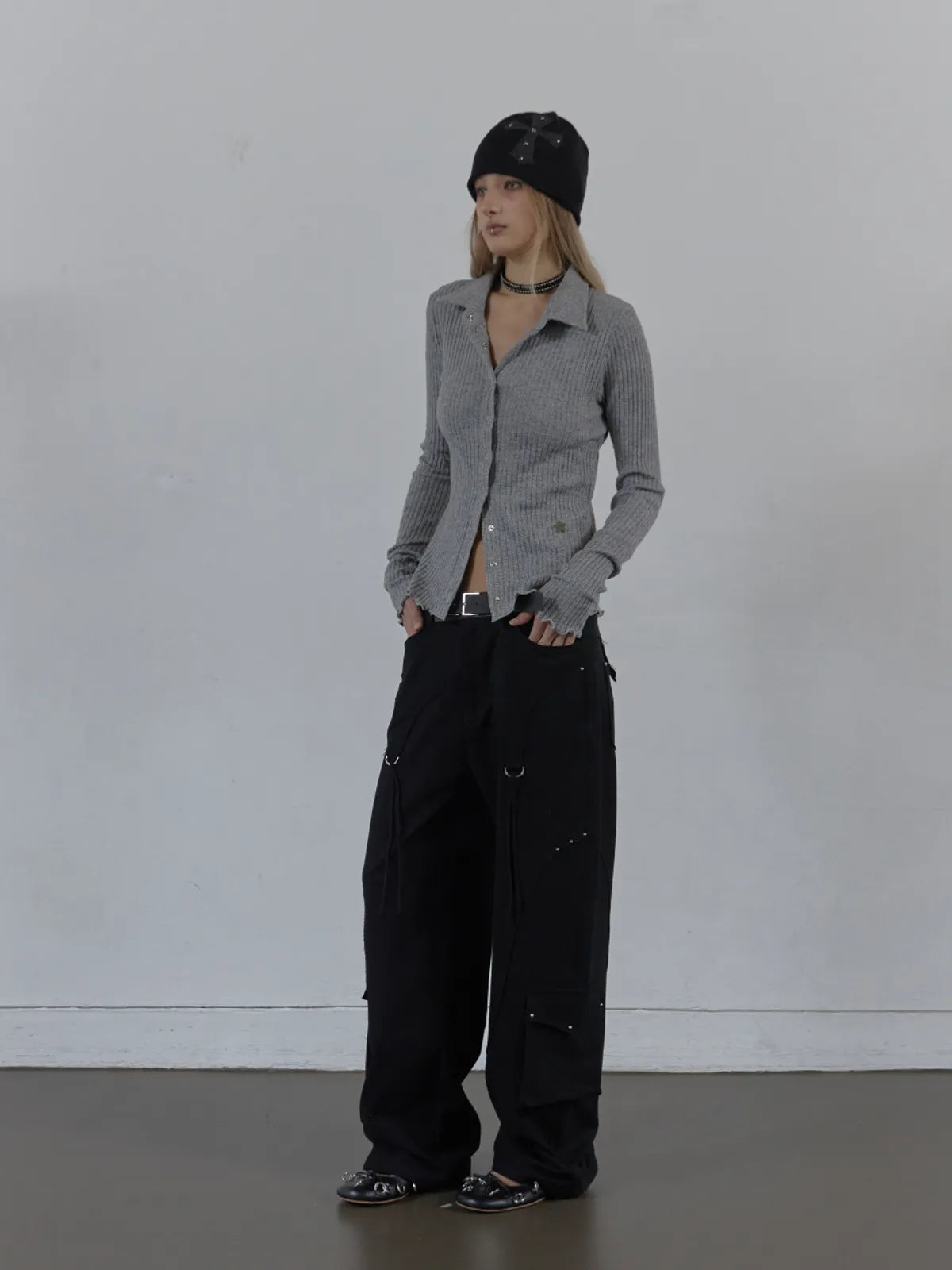 SETUPEXE SNAP GOLGI SHIRT / MELANGE GRAY