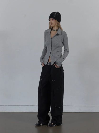 SETUPEXE SNAP GOLGI SHIRT / MELANGE GRAY