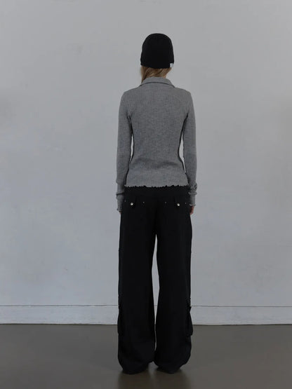 SETUPEXE SNAP GOLGI SHIRT / MELANGE GRAY