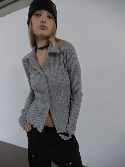 SETUPEXE SNAP GOLGI SHIRT / MELANGE GRAY