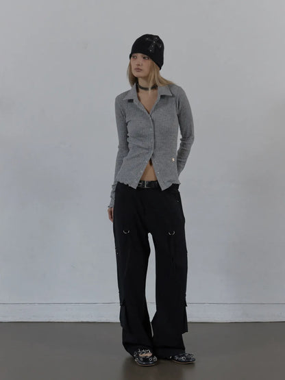 SETUPEXE SNAP GOLGI SHIRT / MELANGE GRAY