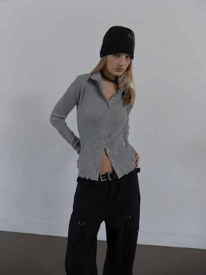 SETUPEXE SNAP GOLGI SHIRT / MELANGE GRAY