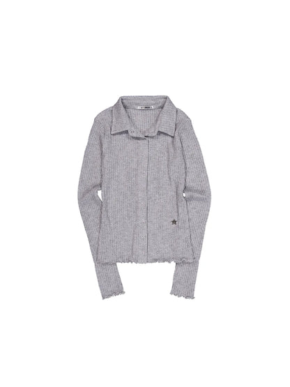 SETUPEXE SNAP GOLGI SHIRT / MELANGE GRAY
