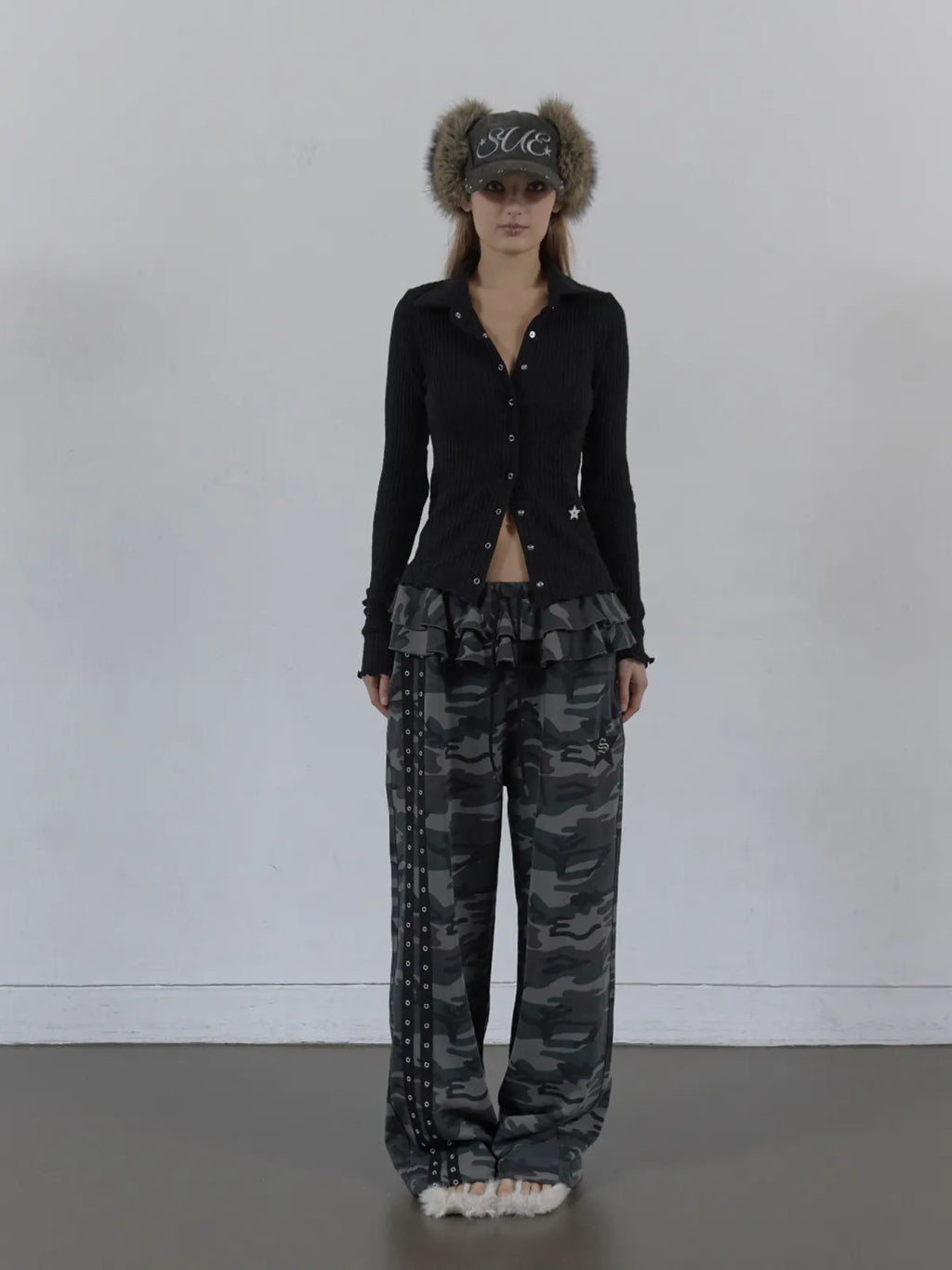 SETUPEXE SNAP GOLGI SHIRT / BLACK