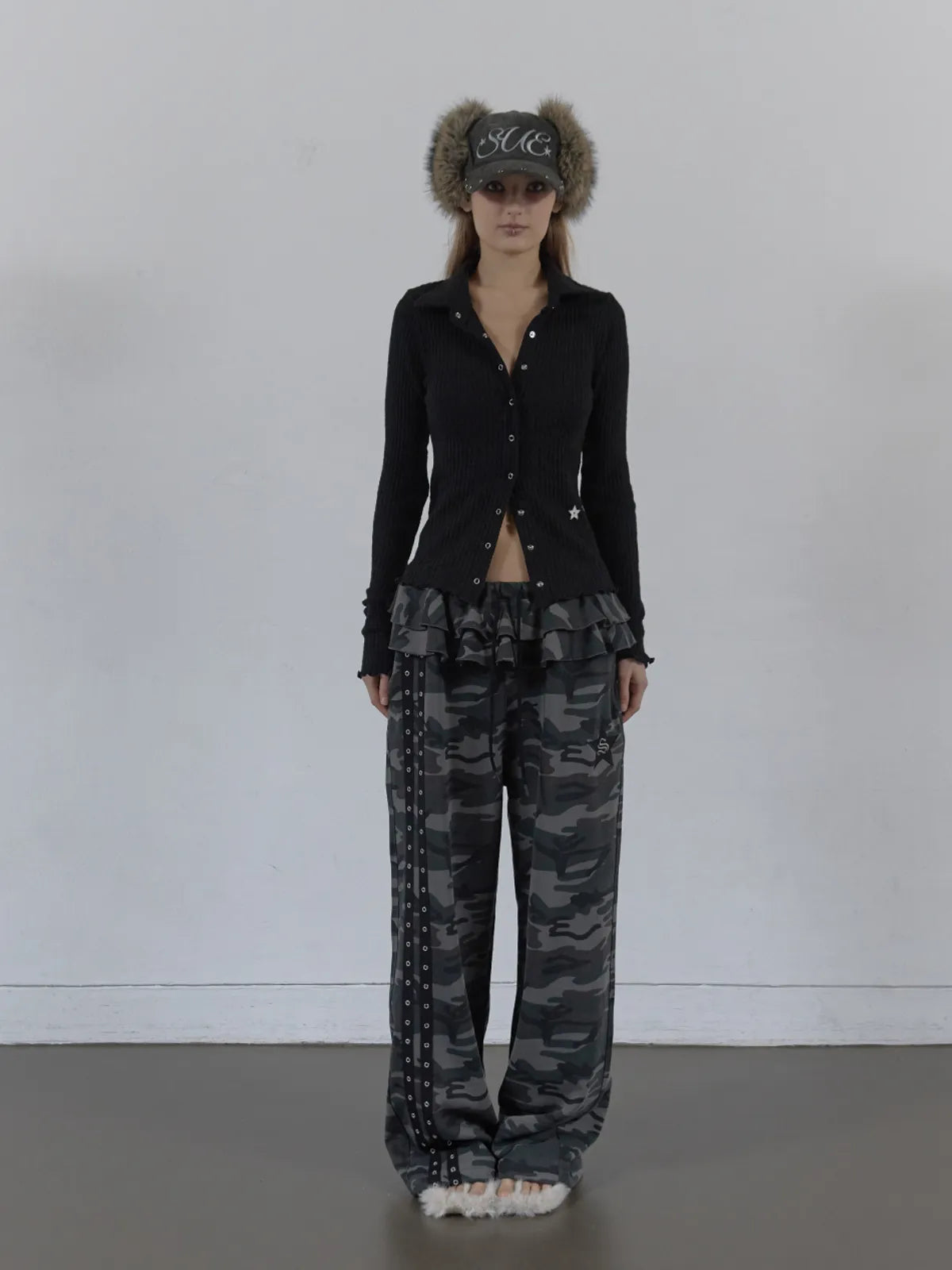 SETUPEXE SNAP GOLGI SHIRT / BLACK