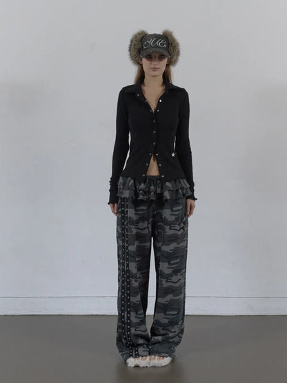 SETUPEXE SNAP GOLGI SHIRT / BLACK