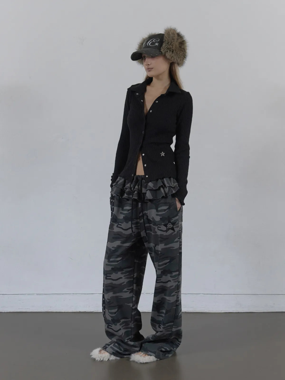 SETUPEXE SNAP GOLGI SHIRT / BLACK