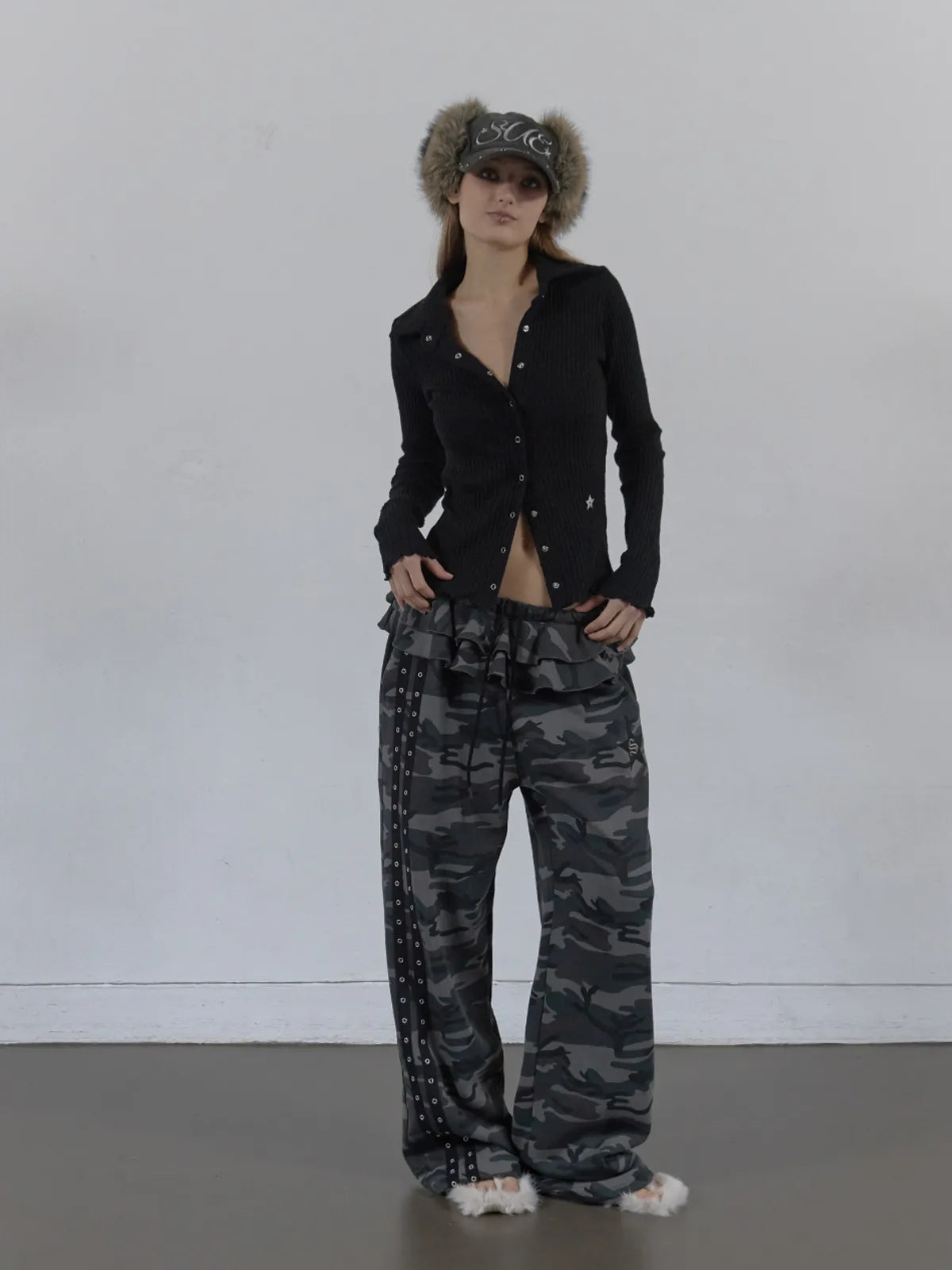 SETUPEXE SNAP GOLGI SHIRT / BLACK