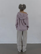 SETUPEXE HAIRY V-NECK HOODIE / LILAC