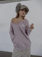 SETUPEXE HAIRY V-NECK HOODIE / LILAC