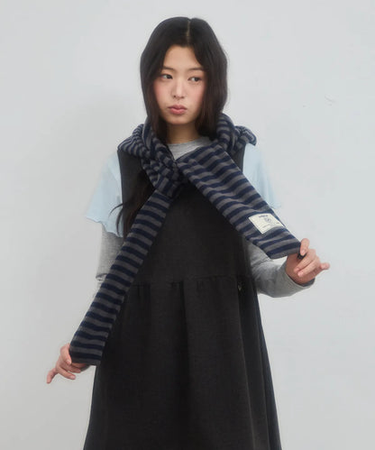 STRIPE HOOD MUFFLER_NAVY