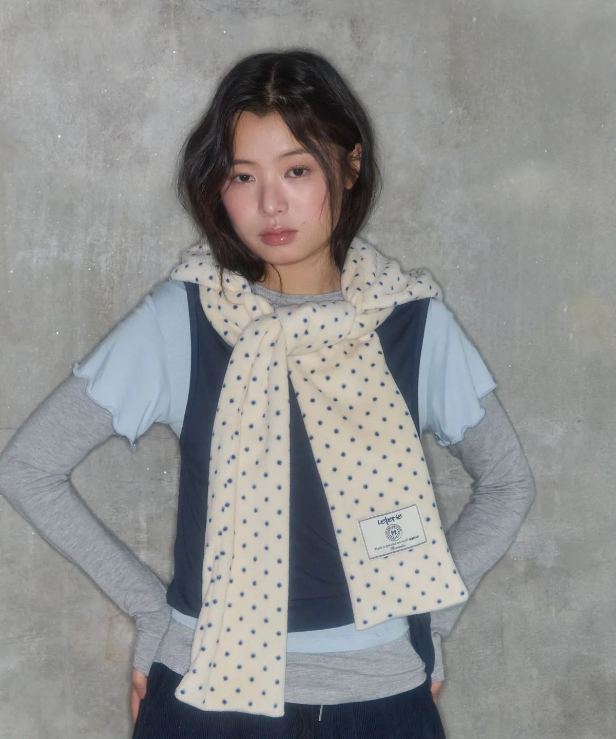 STRIPE HOOD MUFFLER_IVORY