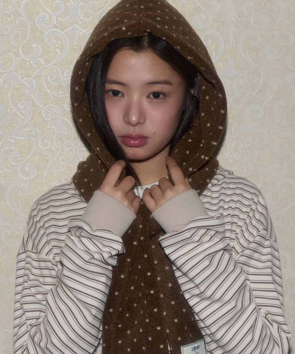 DOT HOOD MUFFLER_BROWN