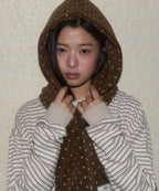 DOT HOOD MUFFLER_BROWN
