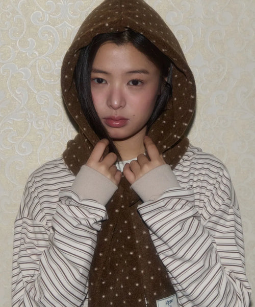 DOT HOOD MUFFLER_BROWN
