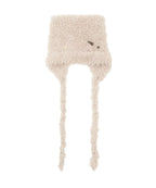 MIX STRAP FLUFFY CAT BEANIE_BEIGE