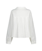 [illigo] RIBBON PLEATS BLOUSE_WHITE