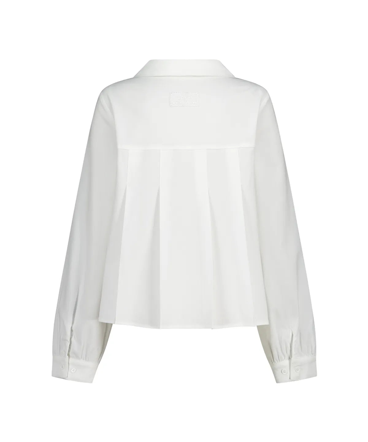 [illigo] RIBBON PLEATS BLOUSE_WHITE