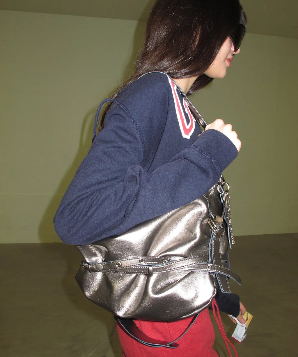 yeomim slouchy bag (metal) & keyring set