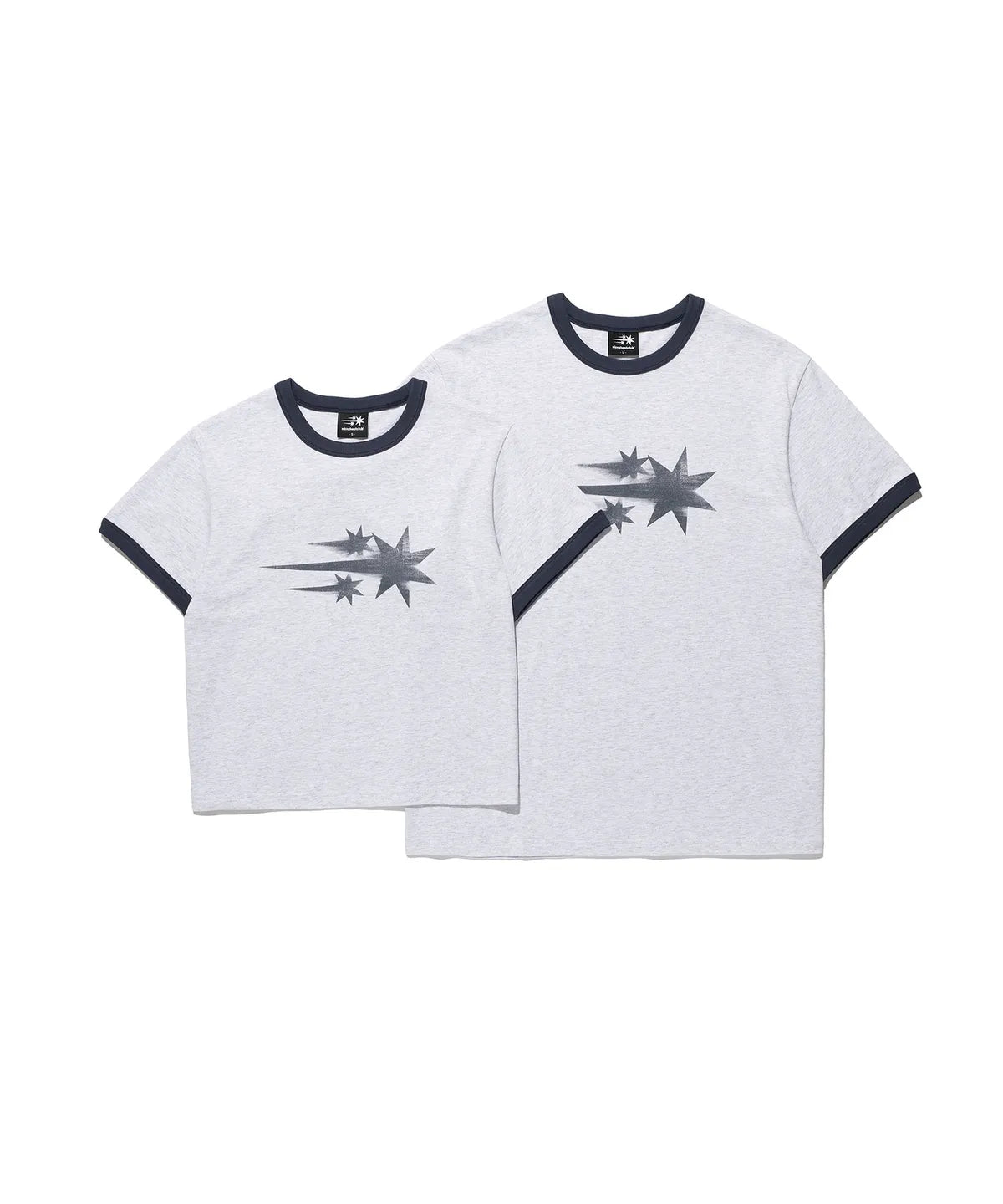 niceghostclub rush 3star basic ringer tee [light grey]