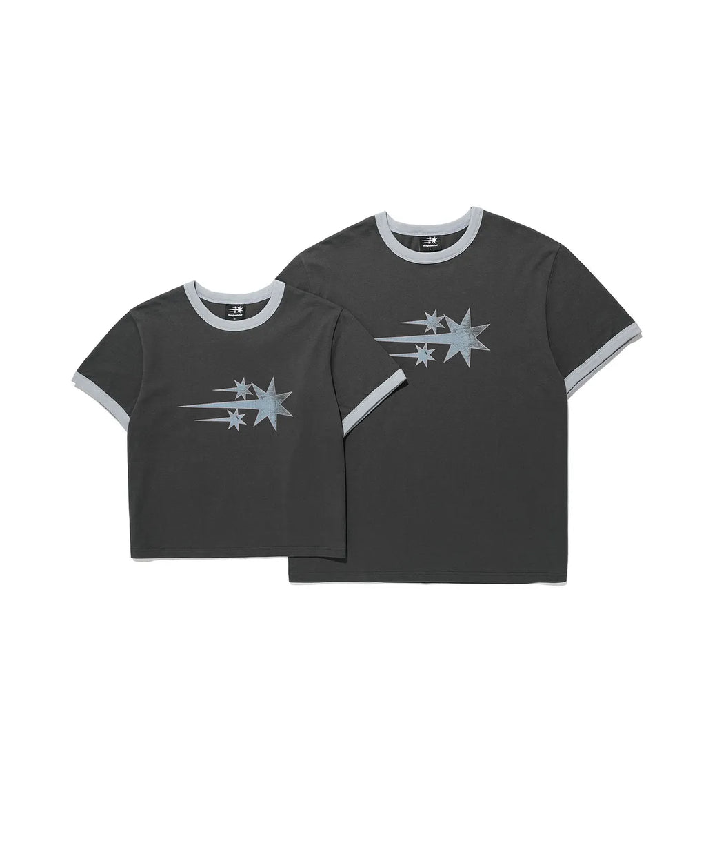 niceghostclub vintage 3star basic ringer tee [charcoal]