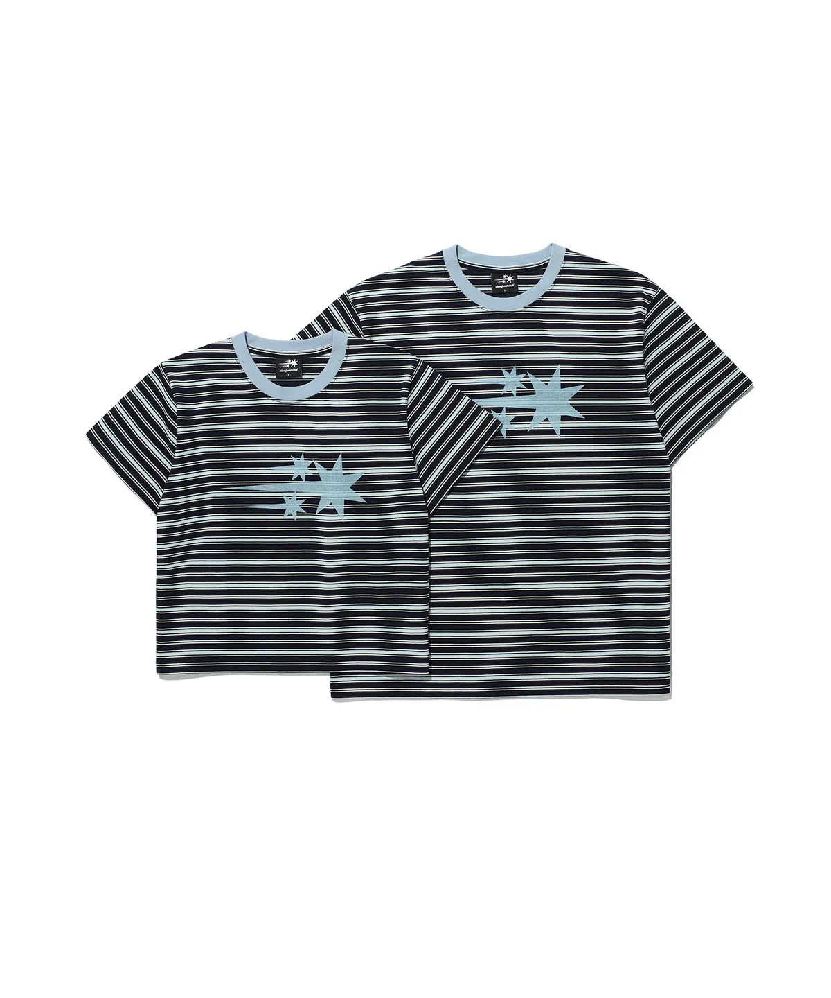 niceghostclub stripe 3star basic ringer tee [navy]