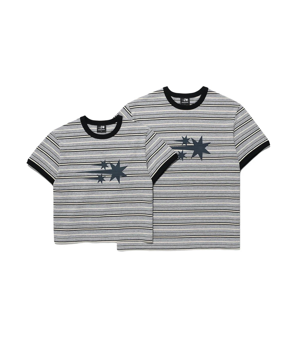 niceghostclub stripe 3star basic ringer tee [grey]