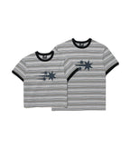 niceghostclub stripe 3star basic ringer tee [grey]