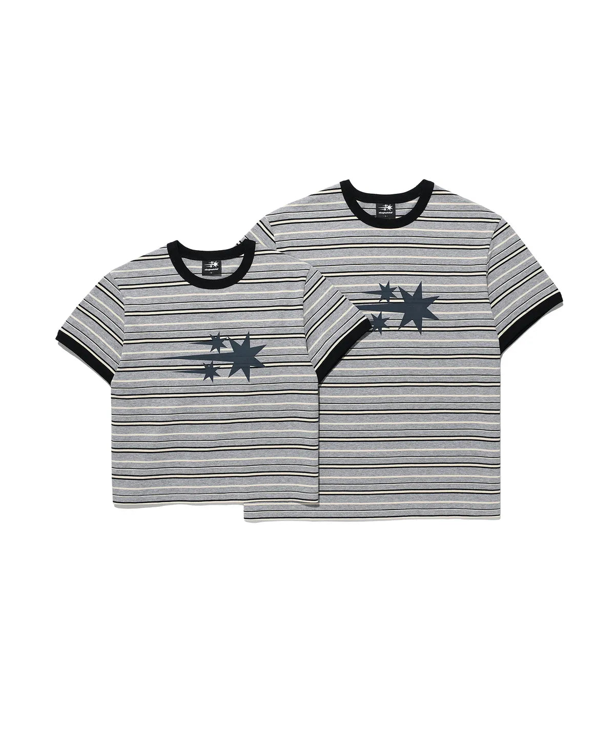 niceghostclub stripe 3star basic ringer tee [grey]