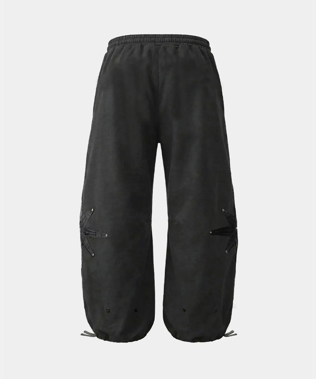 [BADBLOOD] [4.22 韓國發貨] Cosmo Embroidered 2 way Semi-Curved Fit Joggers - Charcoal