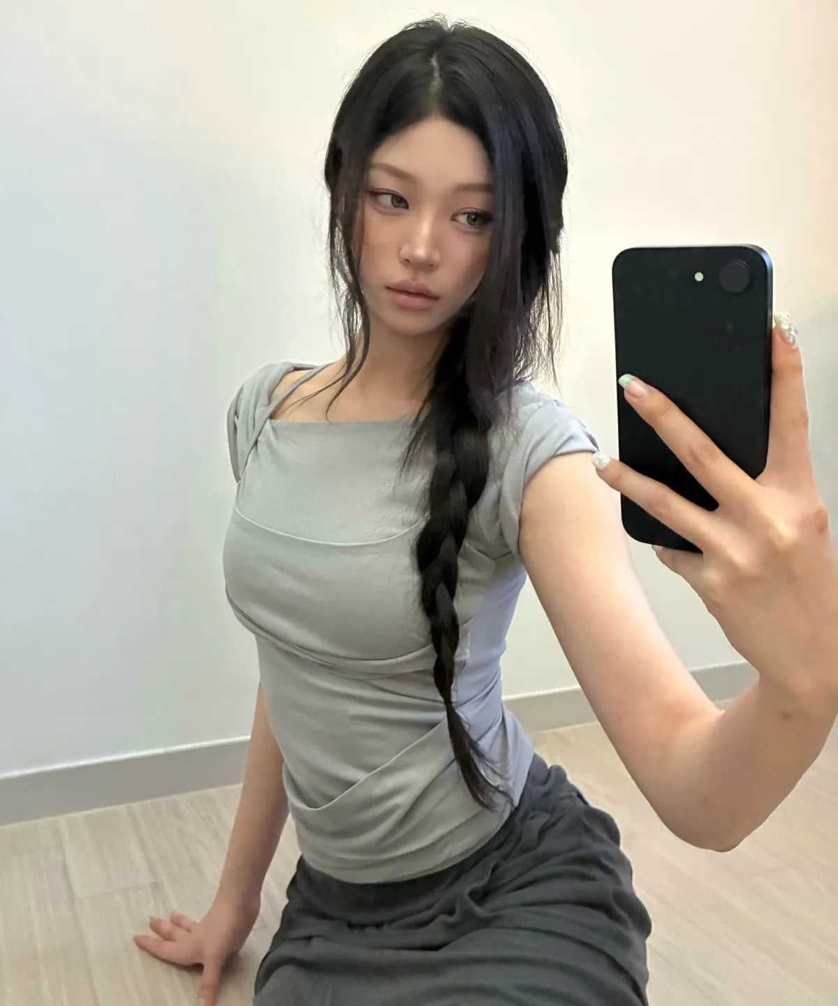 [FLAREUP] LAYERED BUSTIER T-SHIRT_4 COLORS
