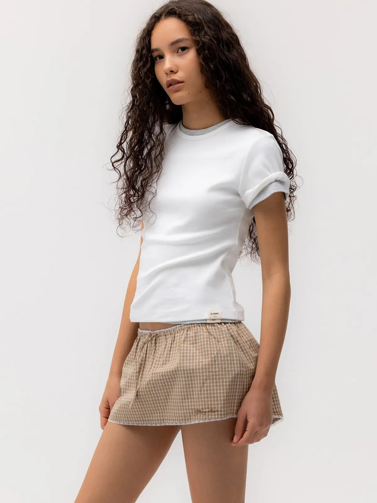 [GLOWNY] G CLASSIC LACE-UP MINI SKIRT_5 COLORS