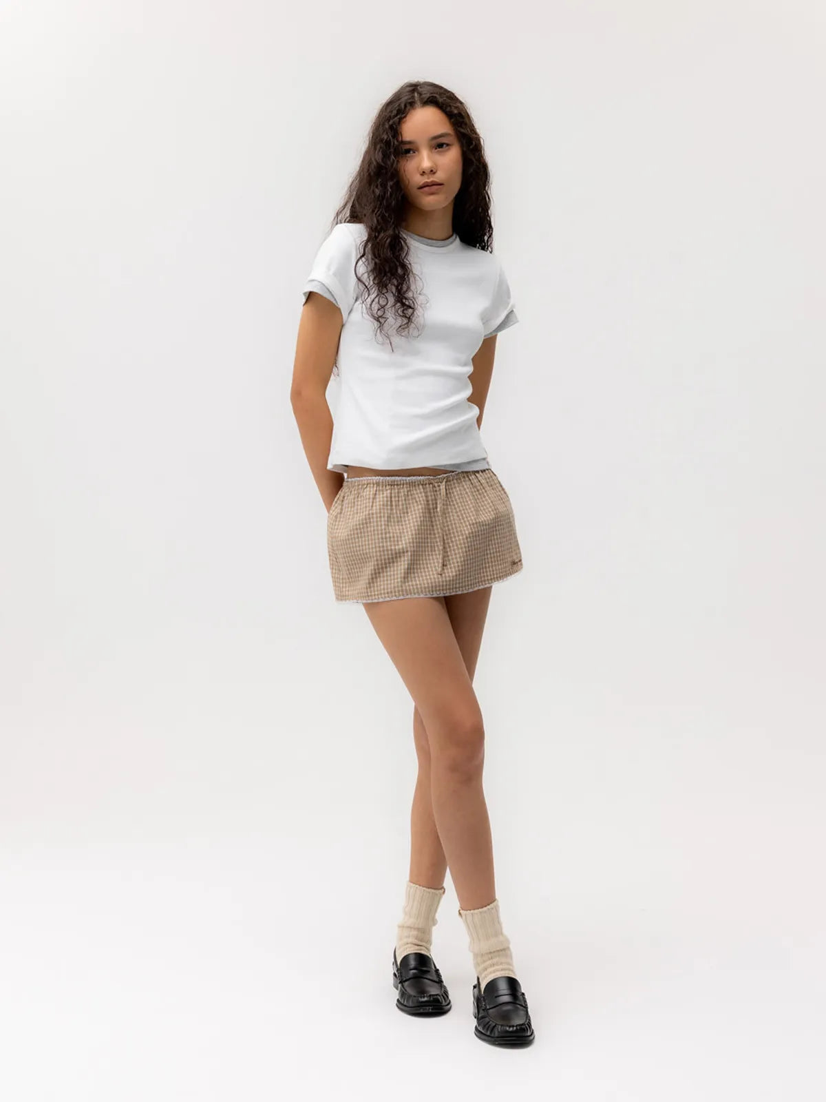 [GLOWNY] G CLASSIC LACE-UP MINI SKIRT_5 COLORS